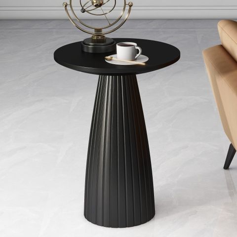 Side Table Black, Modern Drum End Table, 18 Inch Wide Black Accent ... pertaining to From Classic to Contemporary Black Side Table Design Trends